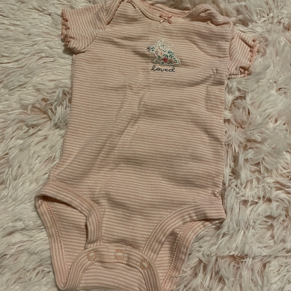 Baby girls pink stripe onesies